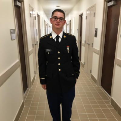 Chris Kalkowski wearing a U.S. Army service uniform